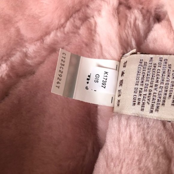 UGG KIDS LEATHER & REAL SHEARLING TRAPPER HAT AND MITTENS SET. SHEEPSKIN - Picture 9 of 16